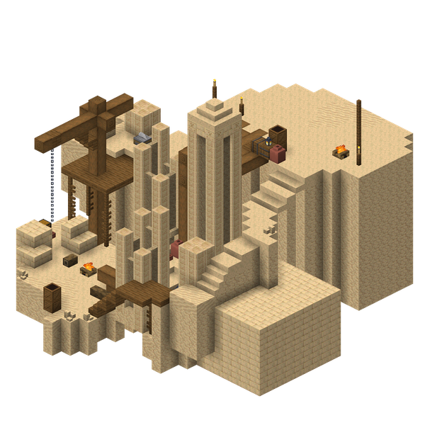 A 3D-render of the Excavation Site structure