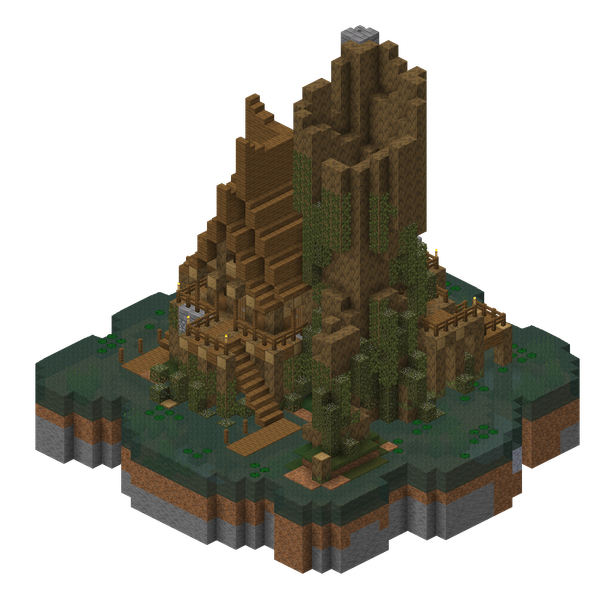 A 3D-render of the Witch Hut structure