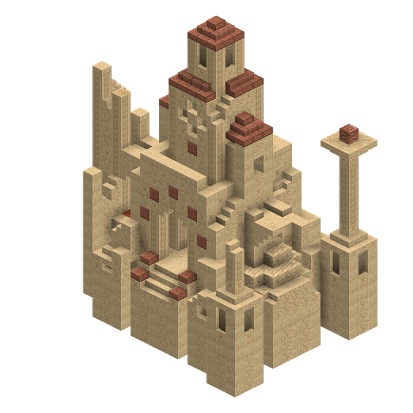 A 3D-render of the Ocean Ruins structure