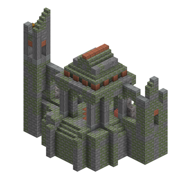 A 3D-render of the Ocean Ruins structure