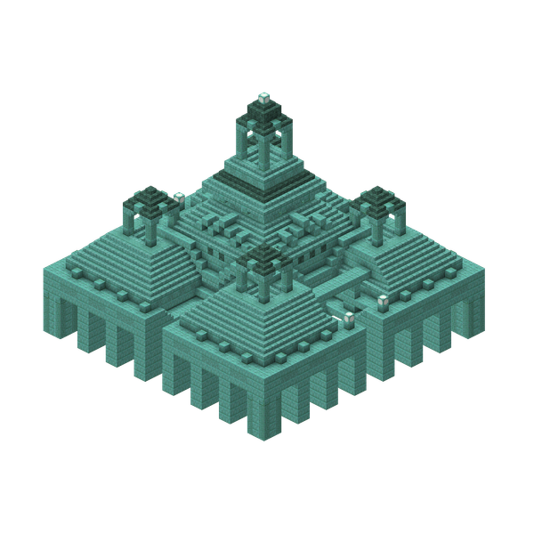 A 3D-render of the Trident Temple structure