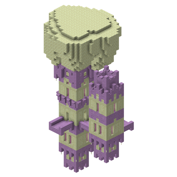 A 3D-render of the Hanging Tower structure