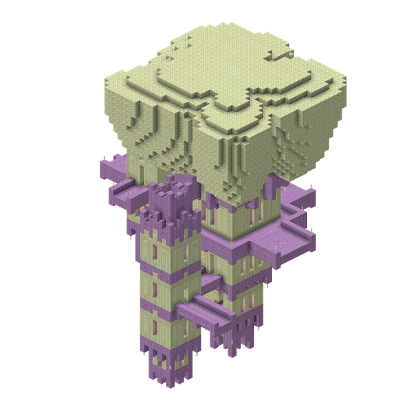 A 3D-render of the Hanging Tower structure