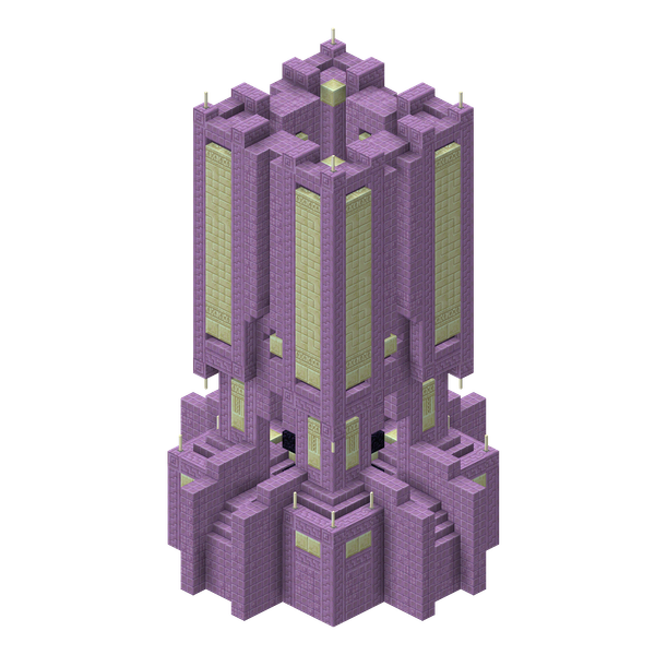 A 3D-render of the Dragon Shrine structure