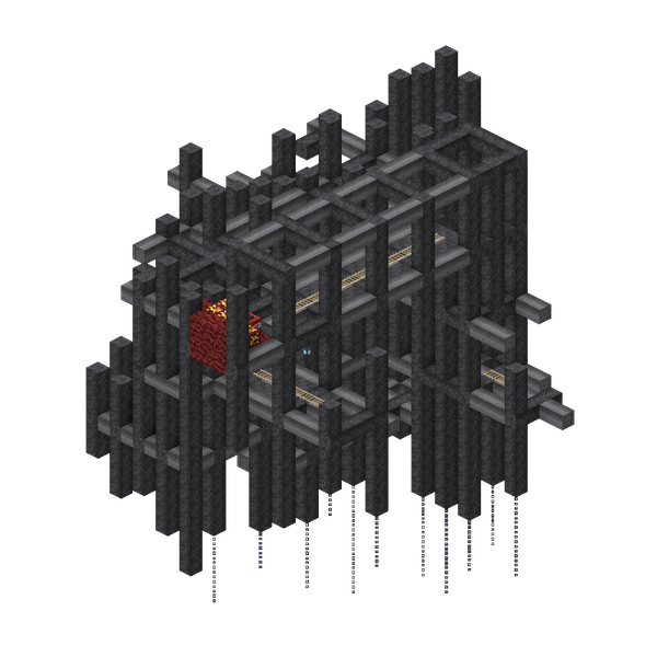 A 3D-render of the Suspended Mines structure