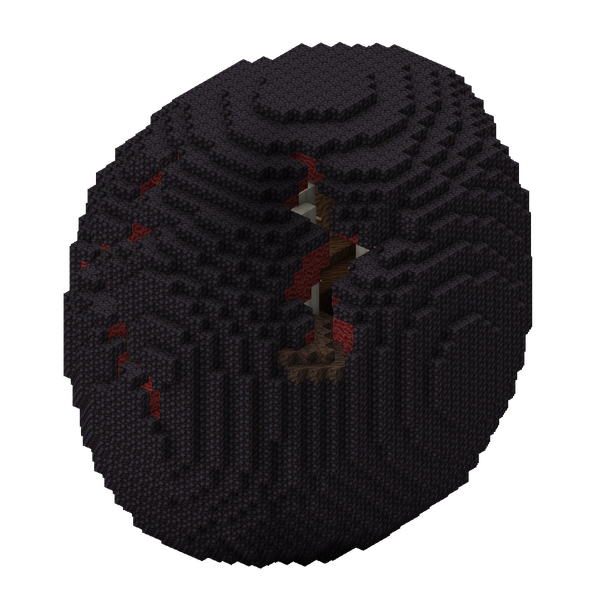 A 3D-render of the Geode Cave structure