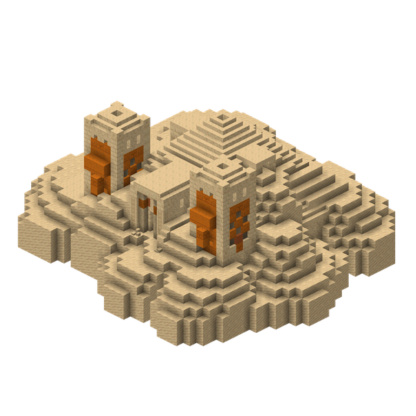 A 3D-render of the Desert Temple structure