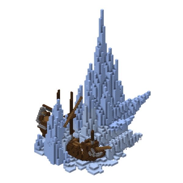 A 3D-render of the Pirate Ship structure