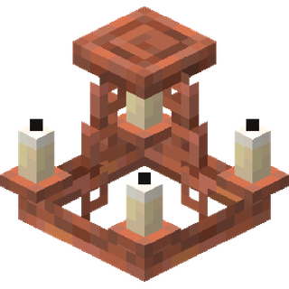The copper hanging Candelabra