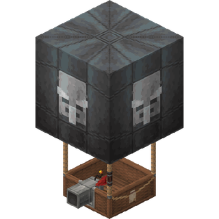 The in-game model of a pillager Hot Air Balloon with a cannon