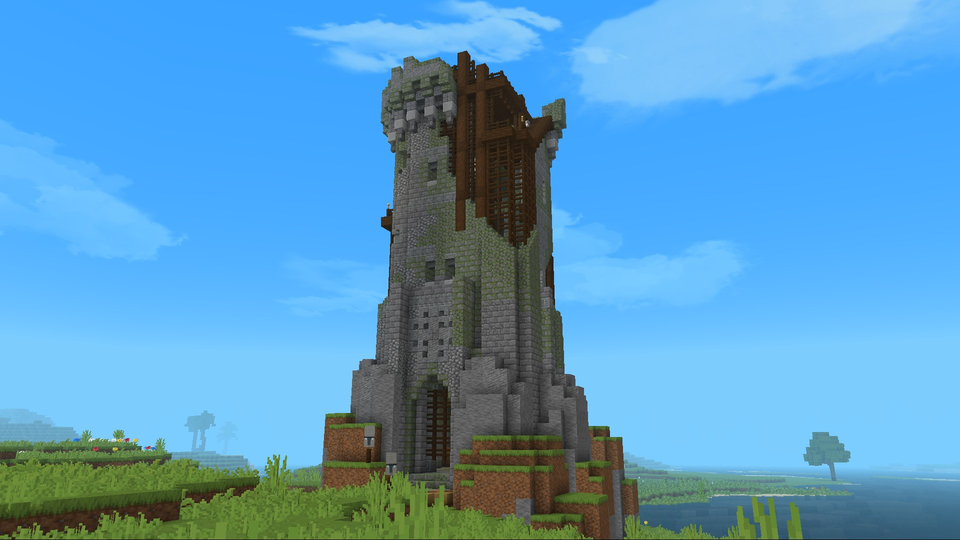 In-game screenshot of the Pillager Outpost structure