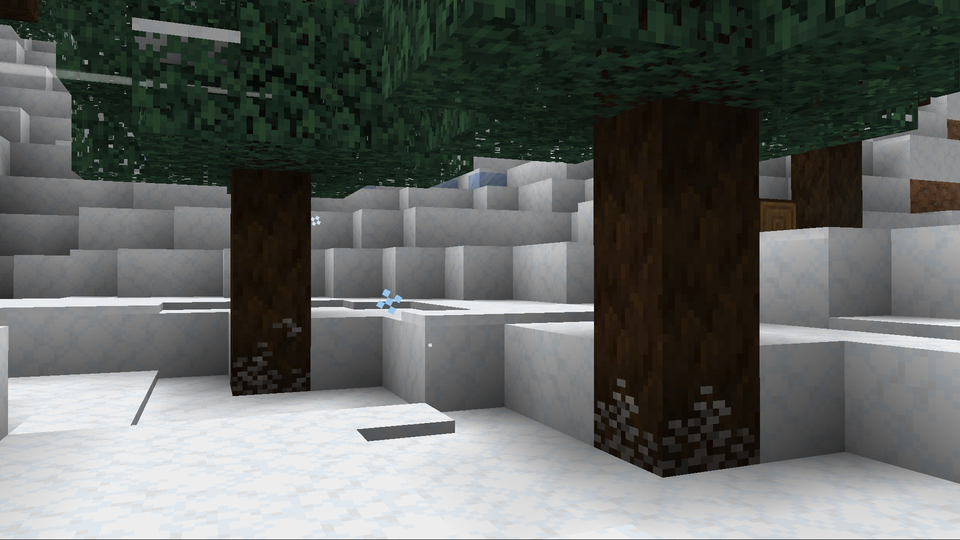 An in-game screenshot of the Snowflakes effect