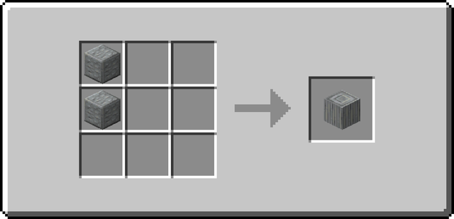 The crafting recipe for Andesite Pillar