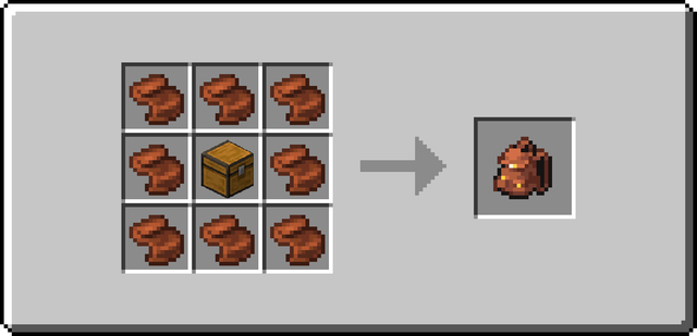The crafting recipe of the Backpack