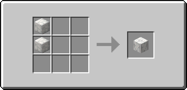 The crafting recipe for Calcite Pillar