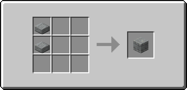 The crafting recipe for Chiseled Andesite