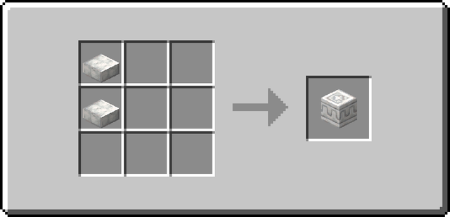 The crafting recipe for Chiseled Calcite