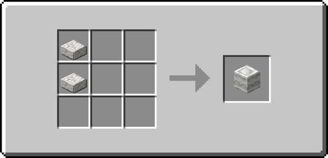 The crafting recipe for Chiseled Diorite