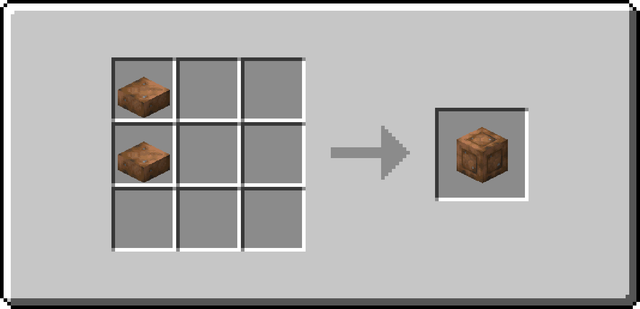 The crafting recipe for Chiseled Dirt