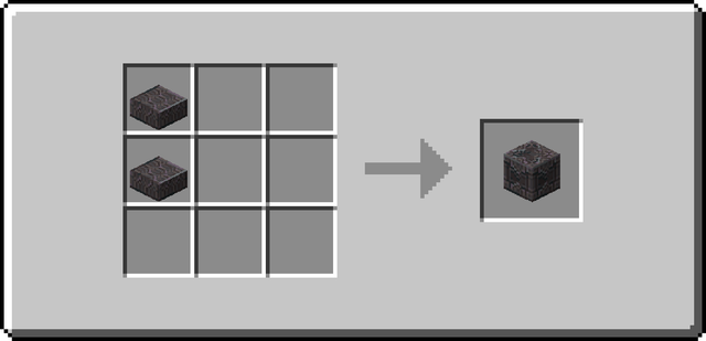 The crafting recipe for Chiseled Netherite