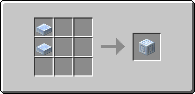 The crafting recipe for Chiseled Packed Ice