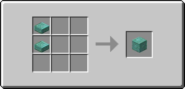 The crafting recipe for Chiseled Prismarine