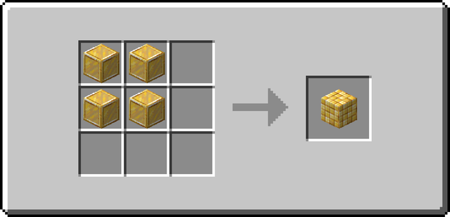 The crafting recipe for Cut Gold