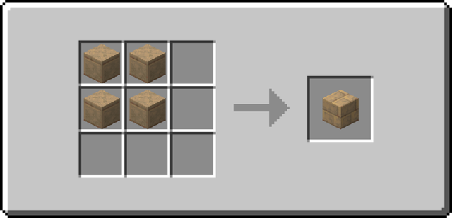 The crafting recipe for Dark Sandstone Bricks
