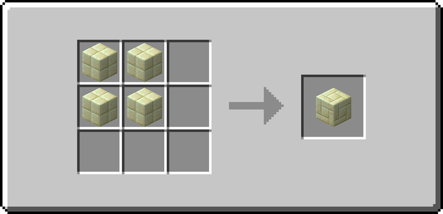The crafting recipe for End Stone Tiles