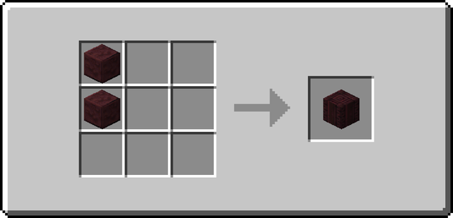 The crafting recipe for Nether Brick Pillar