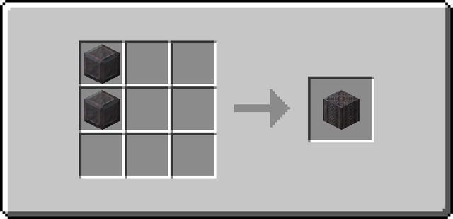 The crafting recipe for Netherite Pillar