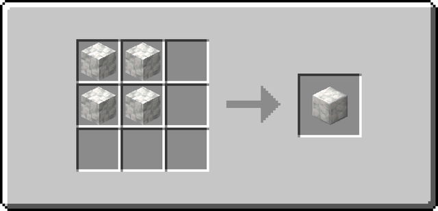 The crafting recipe for Polished Calcite
