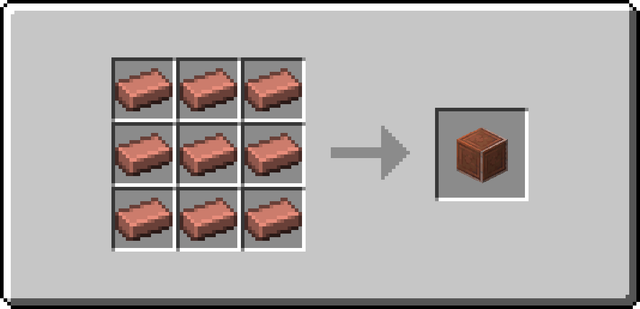 The crafting recipe for Polished Clay Bricks