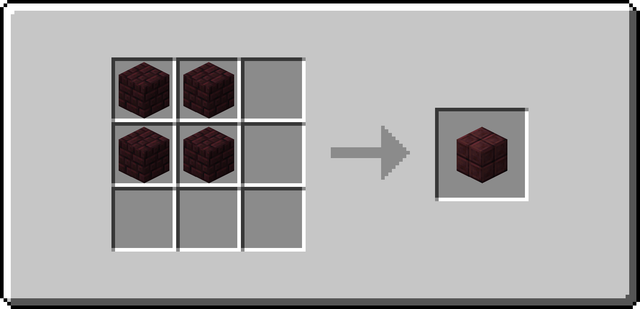 The crafting recipe for Polished Netherrack Tiles