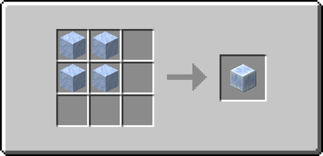 The crafting recipe for Polished Packed Ice