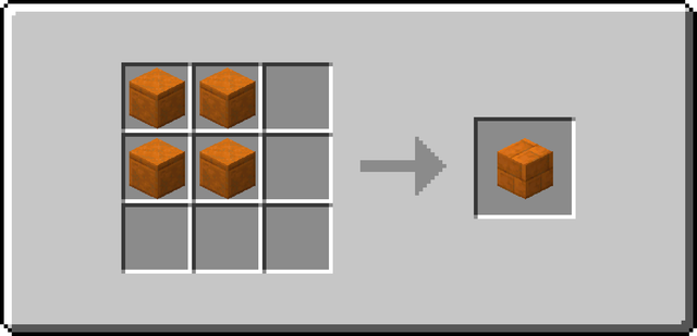 The crafting recipe for Red Sandstone Bricks