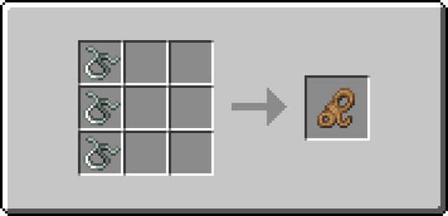 The crafting recipe for the Rope