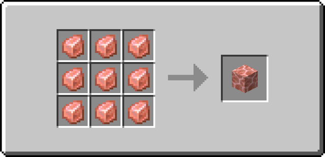 The crafting recipe for Salt Crystal Block