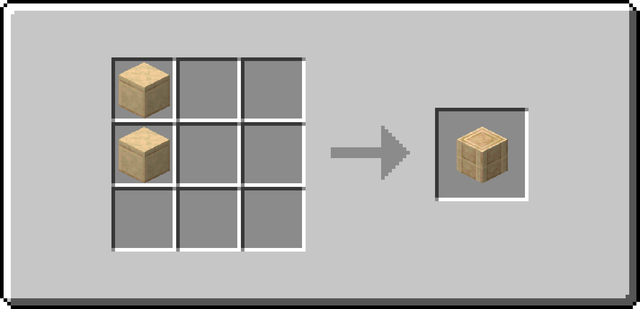 The crafting recipe for Sandstone Pillar