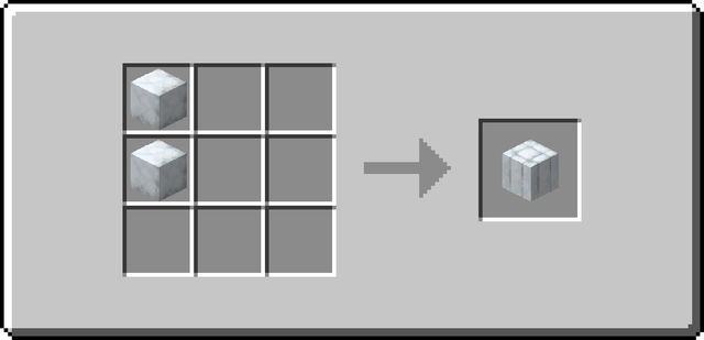 The crafting recipe for Snow Pillar