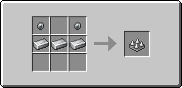 The crafting recipe for the Spike block