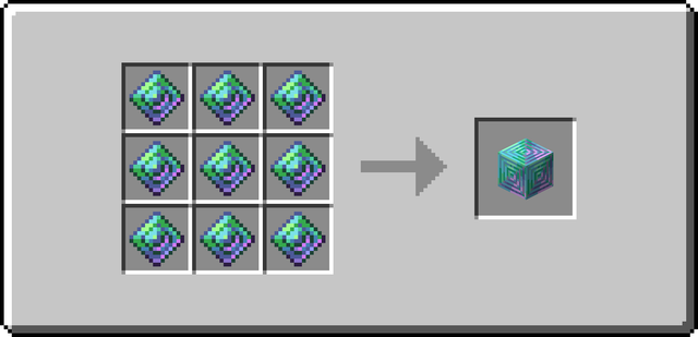 The crafting recipe for Block of Viridium