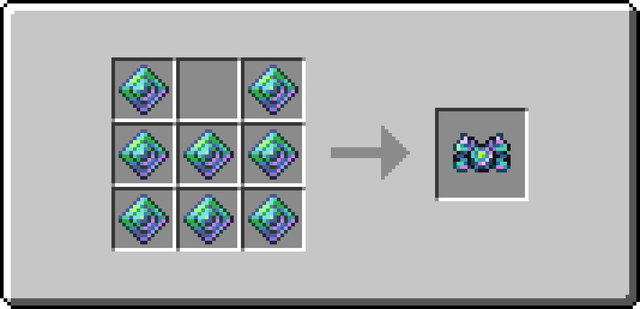 The crafting recipe of the Viridium Chestplate