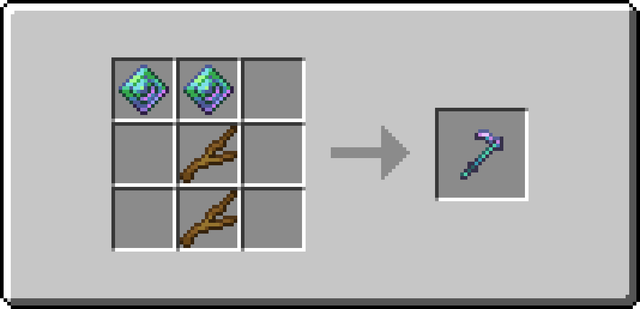 The crafting recipe of the Viridium Hoe