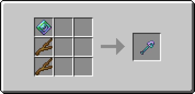 The crafting recipe of the Viridium Shovel