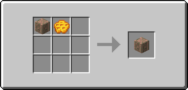 The crafting recipe for Waxed Exposed Copper Pillar