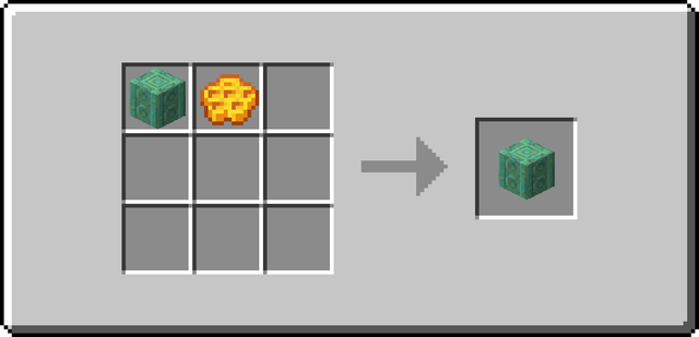The crafting recipe for Waxed Oxidized Copper Pillar