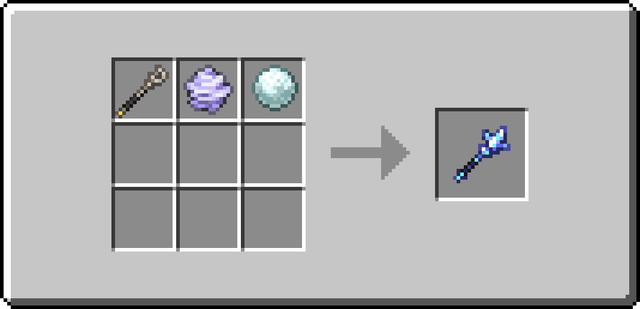 The crafting recipe of the Winter Staff