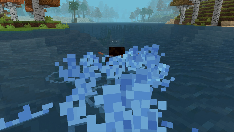 An in-game screenshot of the Swimming Trails effect