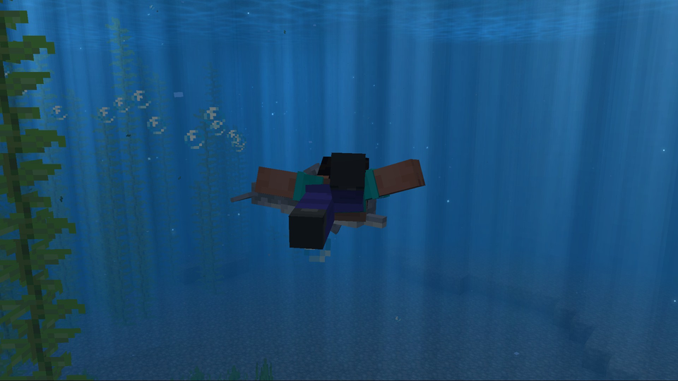 An in-game screenshot of the Underwater Trails effect